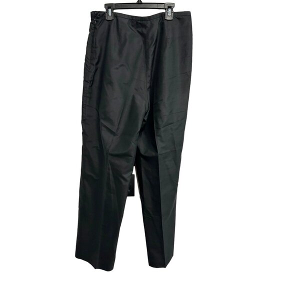 Harris Wallace Womens High Waist Buttoned Silk Pants Size 10 Black - Picture 2 of 8